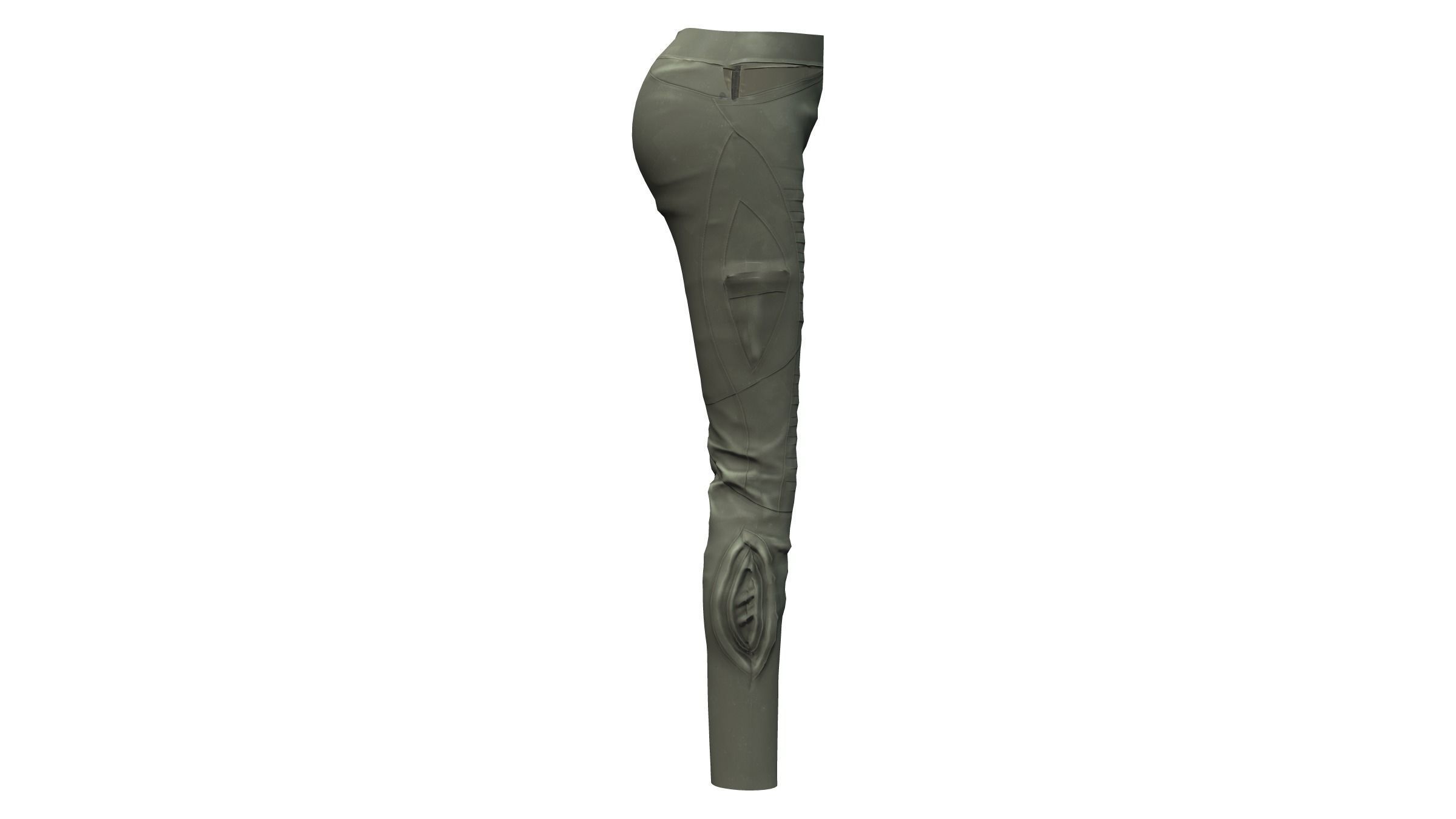 Side Cutout Future Pants Low-poly 3D model_4