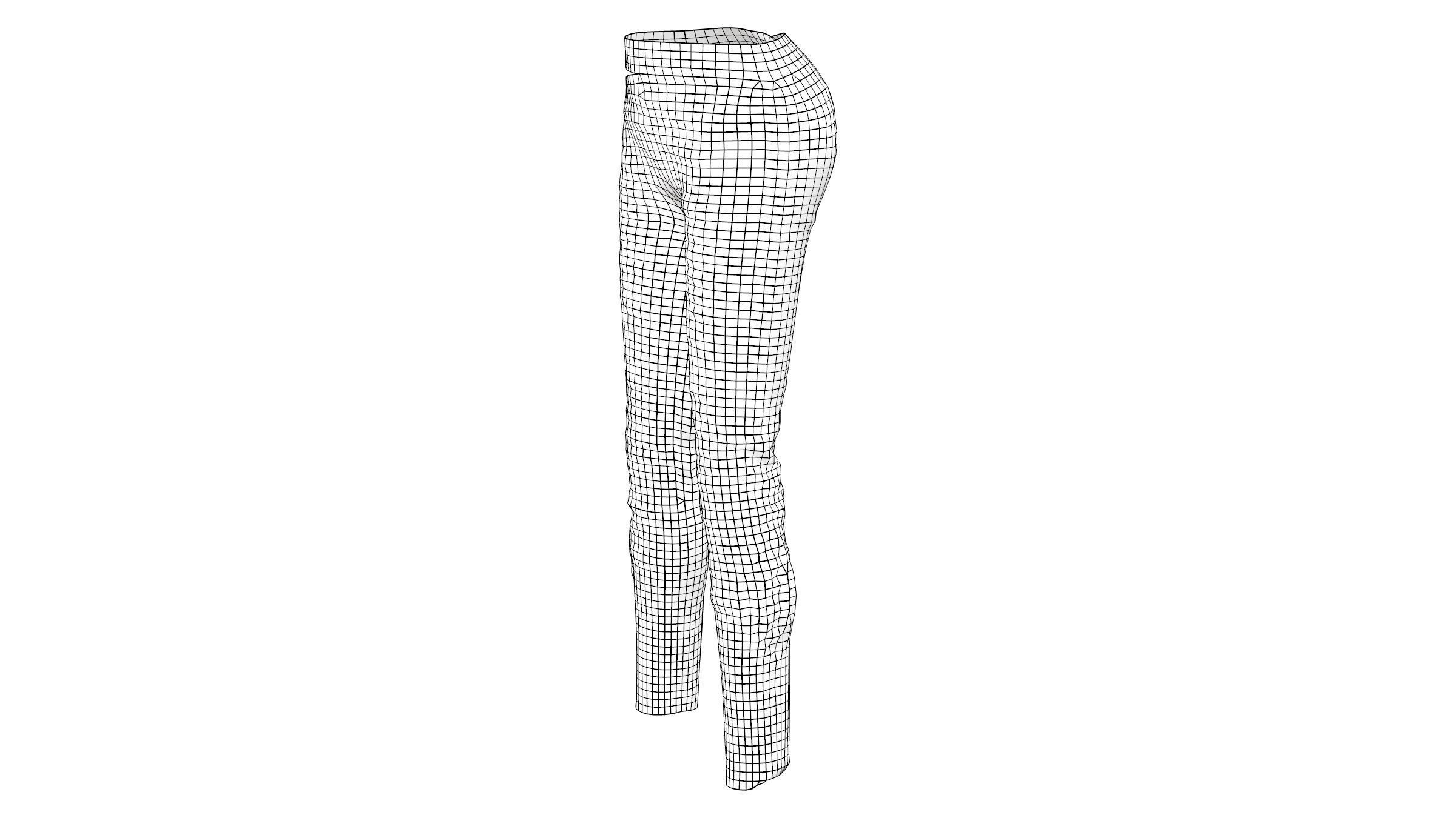 Side Cutout Future Pants Low-poly 3D model_7