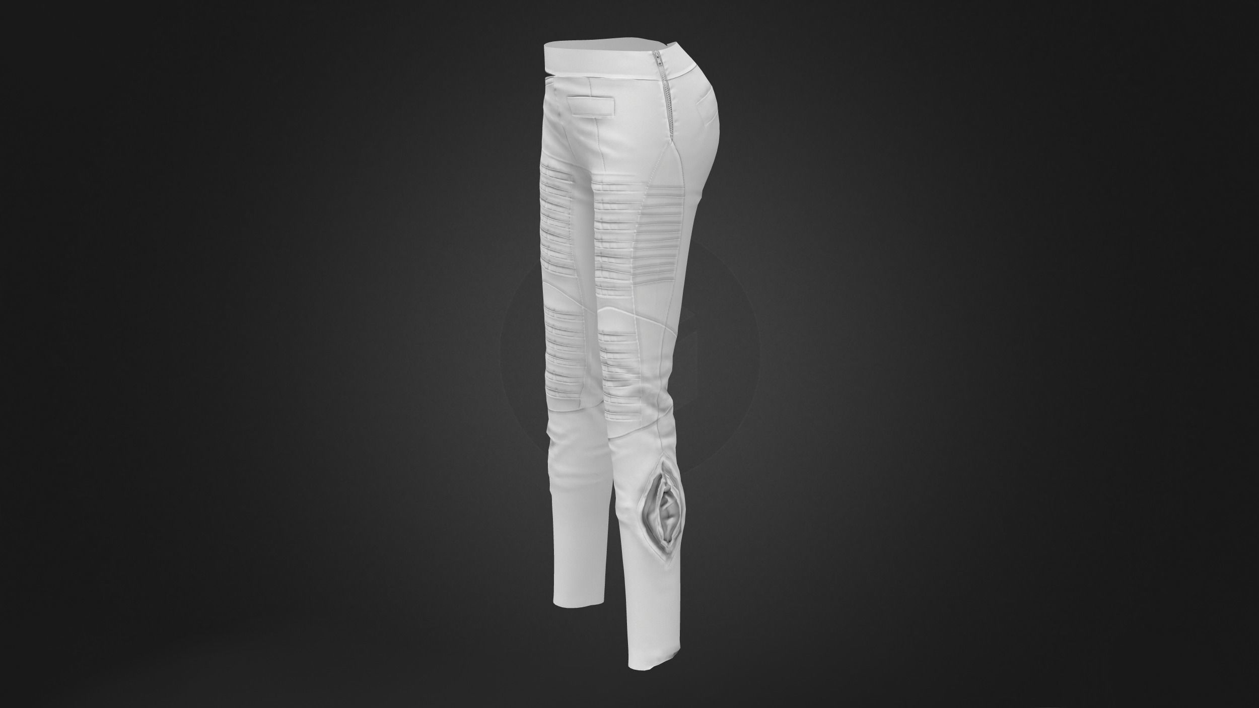 Side Cutout Future Pants Low-poly 3D model_8