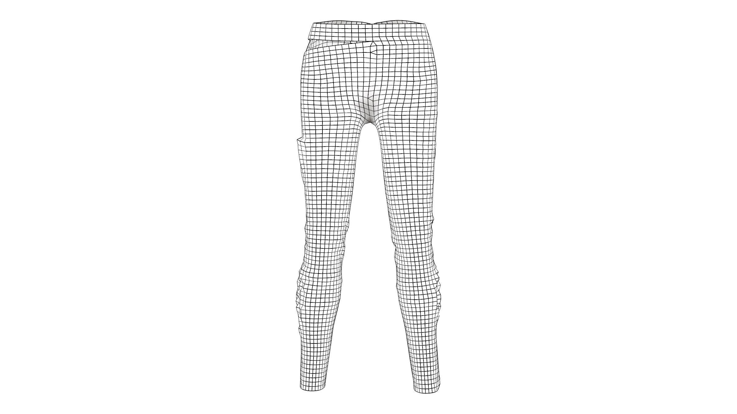 Side Cutout Future Pants Low-poly 3D model_6
