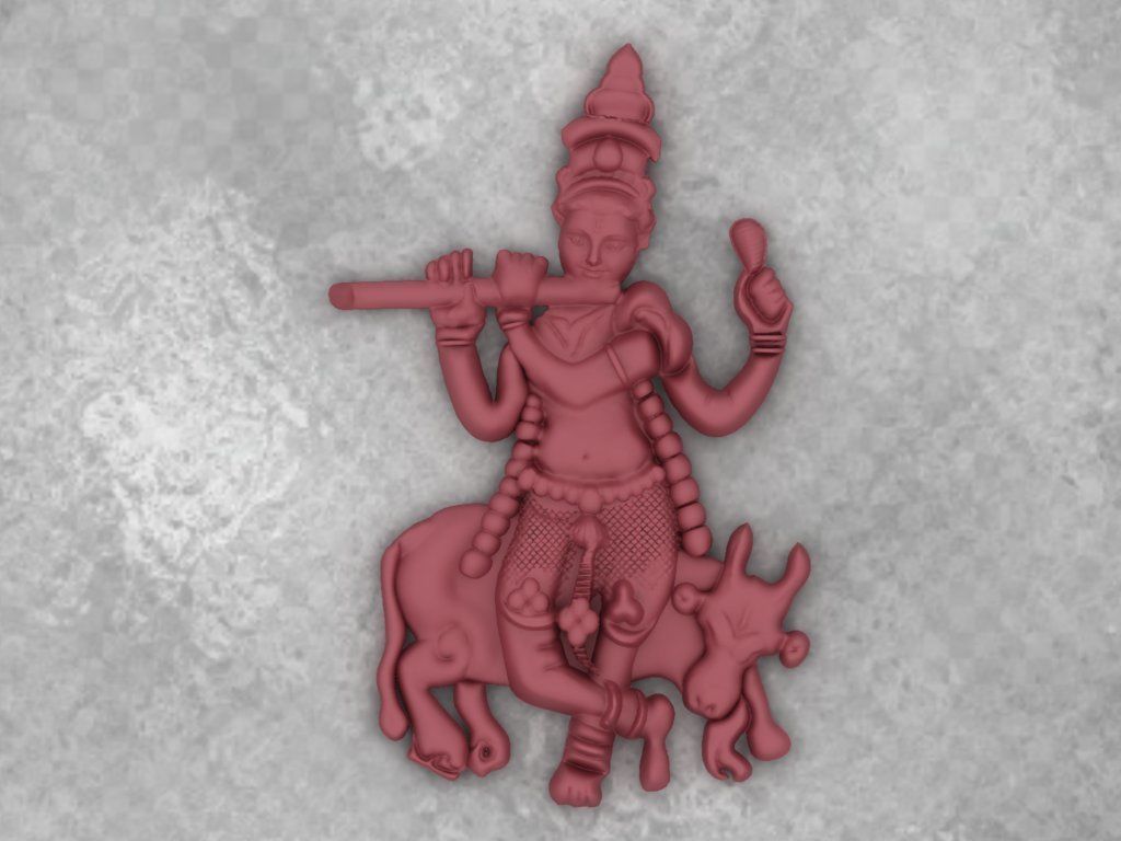 lord krishna pendant Hindu God 3D print model_19