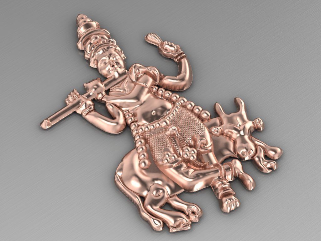 lord krishna pendant Hindu God 3D print model_22