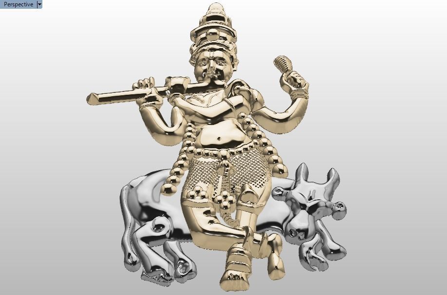 lord krishna pendant Hindu God 3D print model_12
