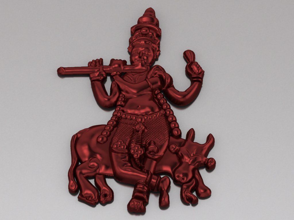 lord krishna pendant Hindu God 3D print model_5