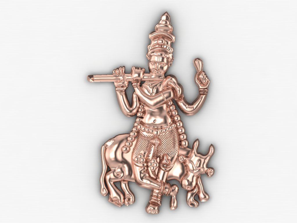 lord krishna pendant Hindu God 3D print model_17
