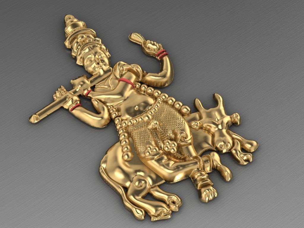 lord krishna pendant Hindu God 3D print model_10