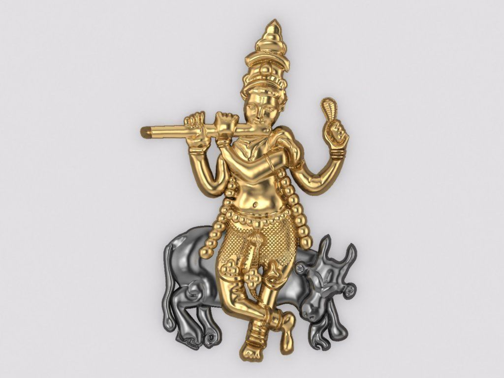 lord krishna pendant Hindu God 3D print model_1