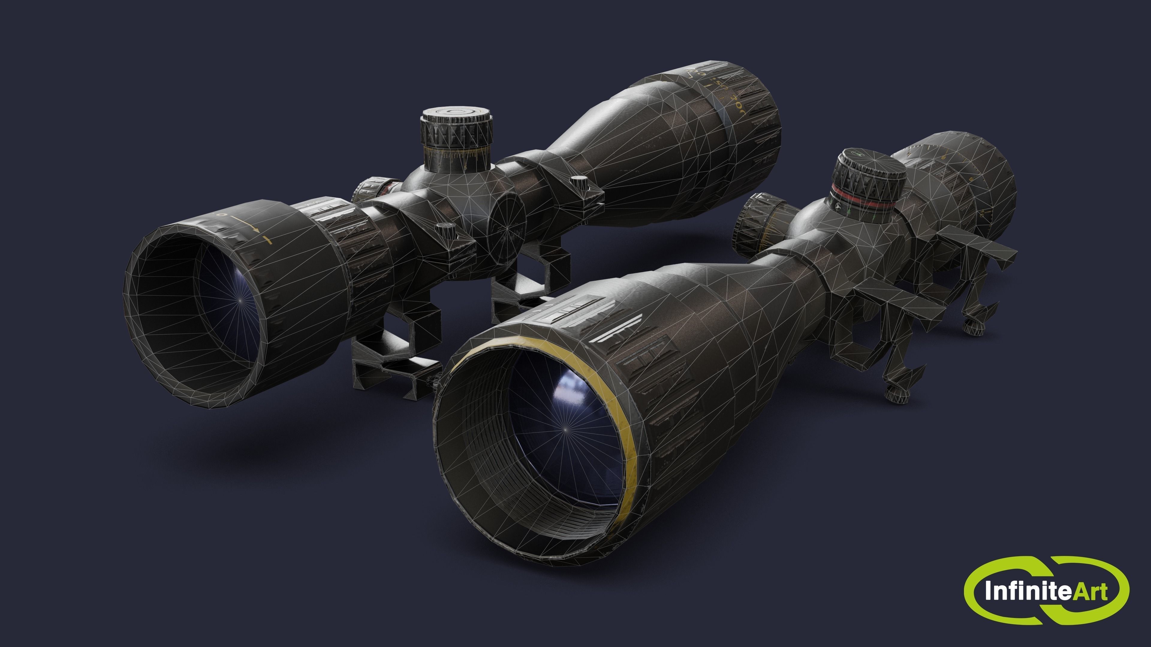 Sniper scope Low-poly 3D model_6