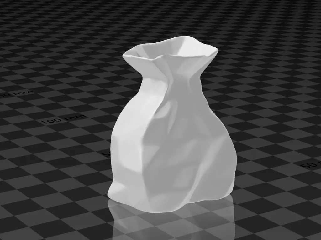 brown paperbag - crumpled 3D print model_0