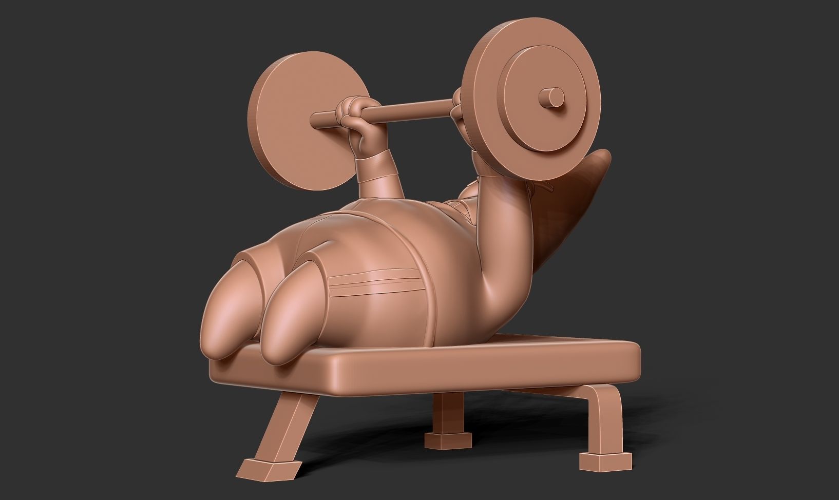 Patrick Star lifts weights 3D print model_12