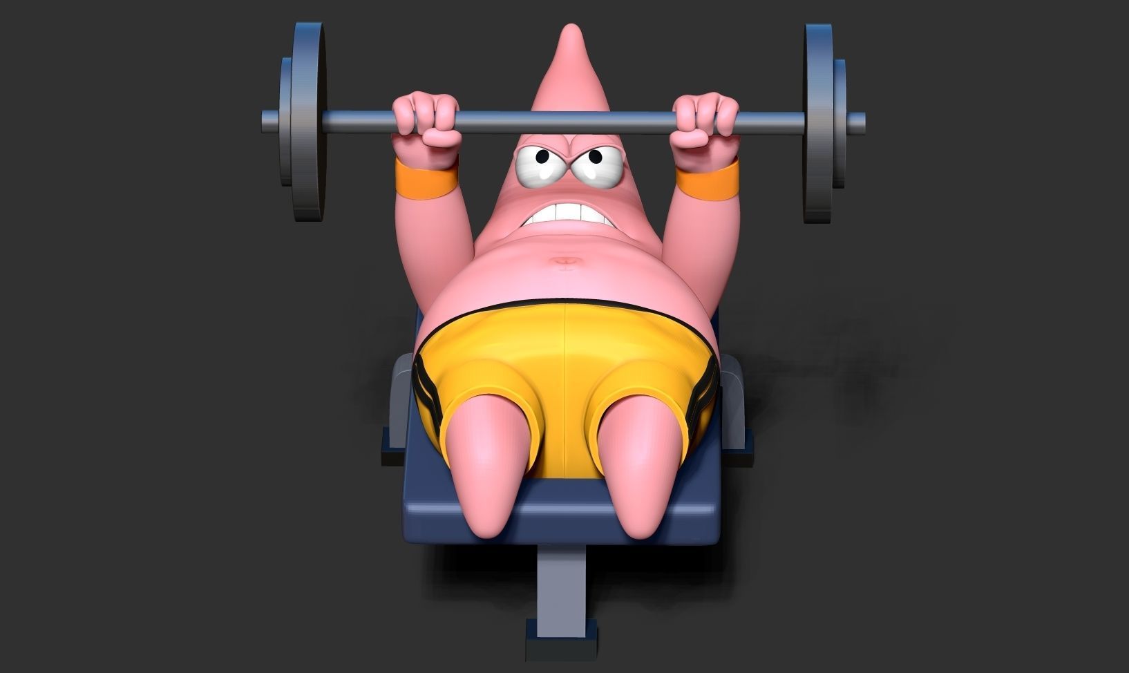 Patrick Star lifts weights 3D print model_13
