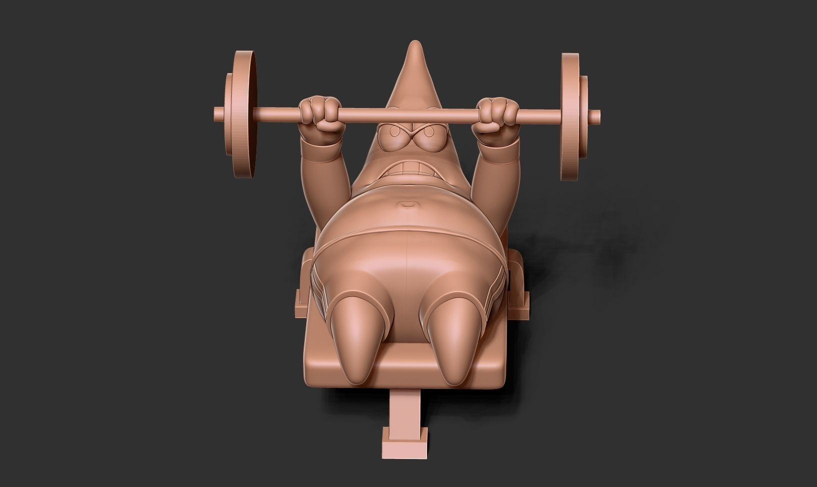 Patrick Star lifts weights 3D print model_7