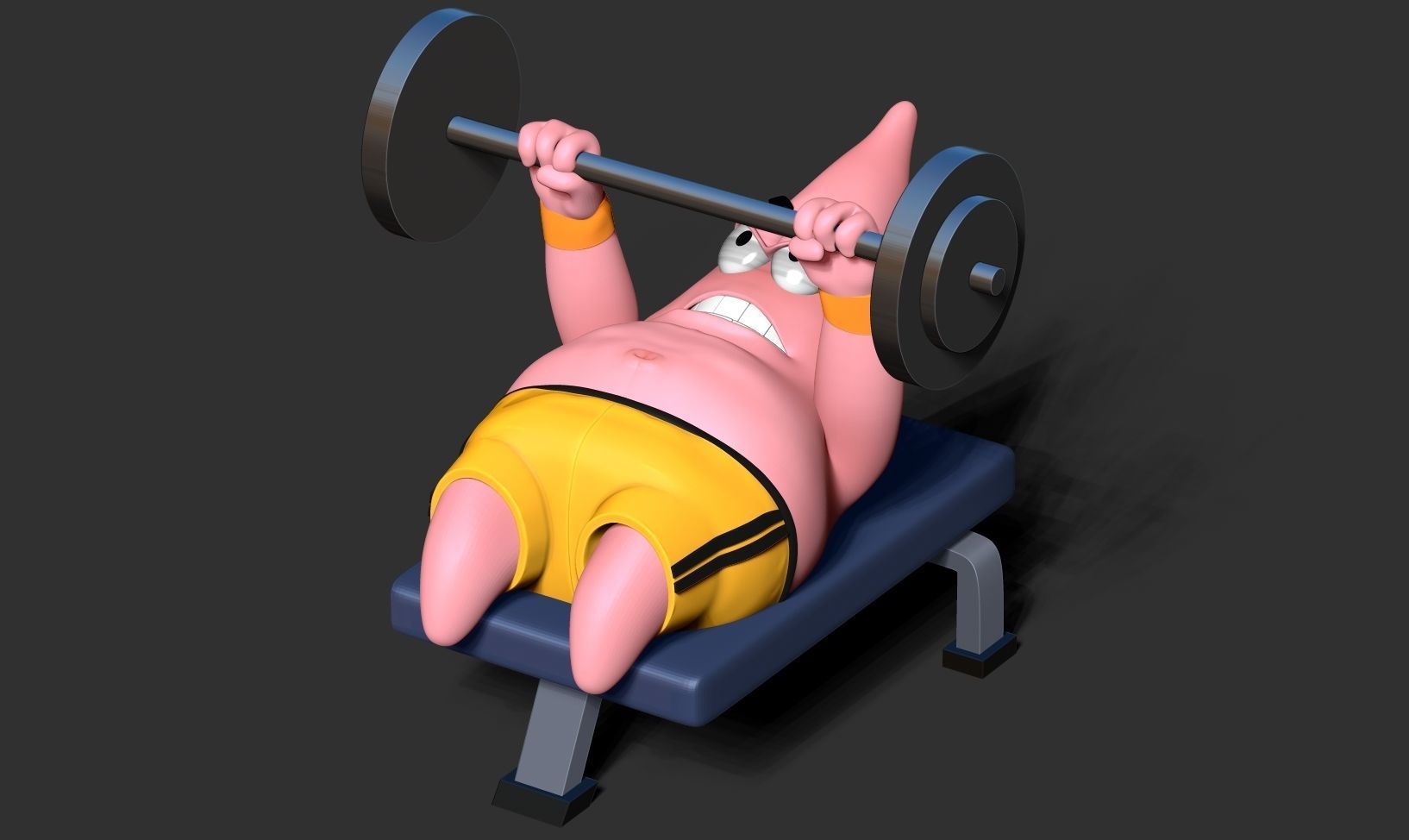 Patrick Star lifts weights 3D print model_14