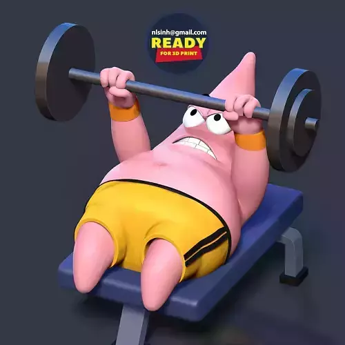 Patrick Star lifts weights 3D print model