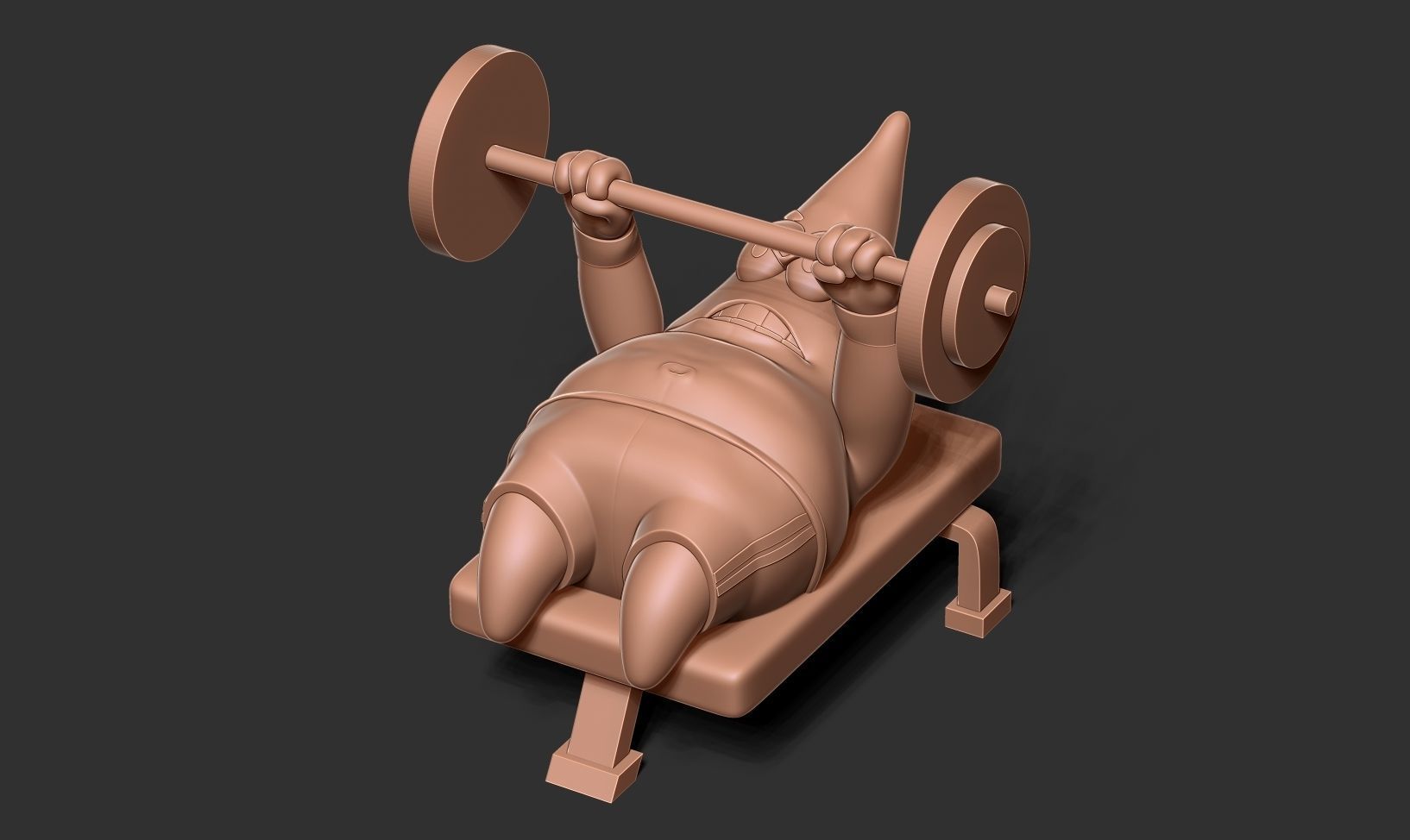 Patrick Star lifts weights 3D print model_19