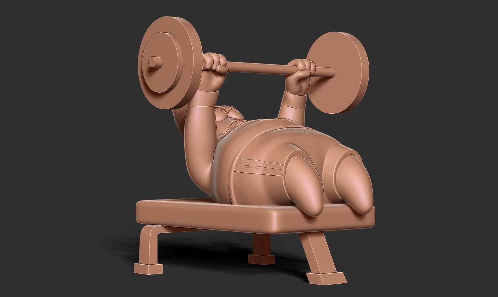 Patrick Star lifts weights 3D print model_9