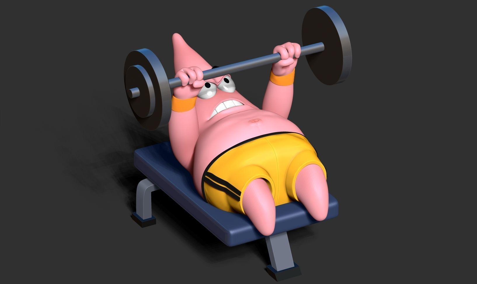 Patrick Star lifts weights 3D print model_18