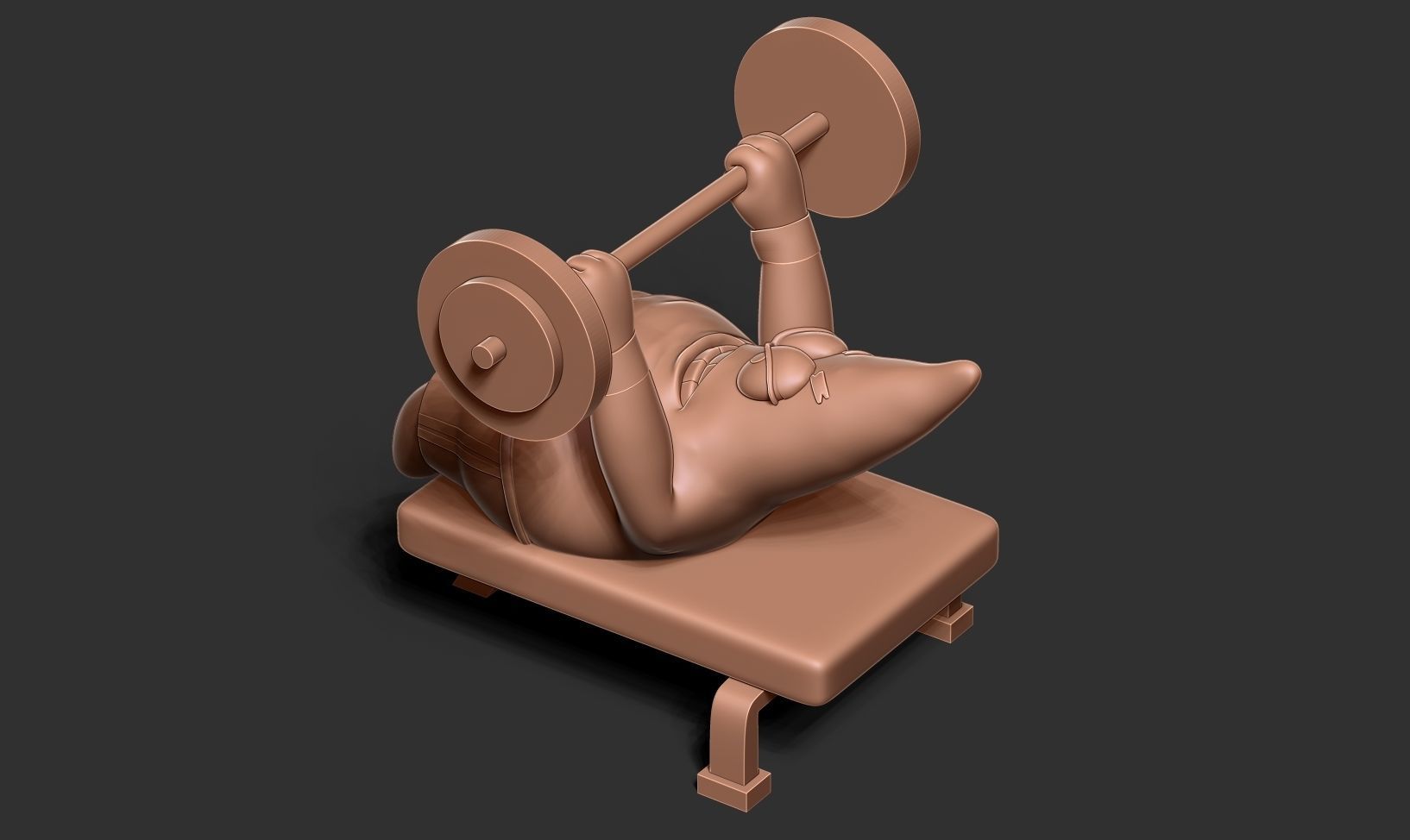 Patrick Star lifts weights 3D print model_11