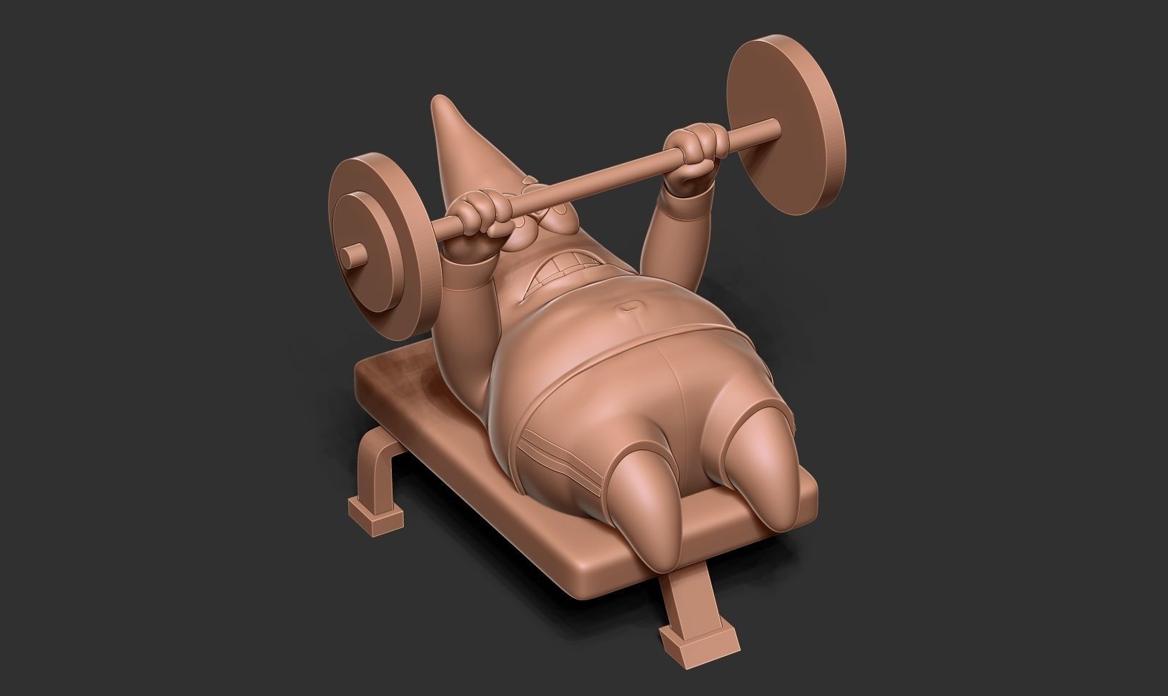 Patrick Star lifts weights 3D print model_15