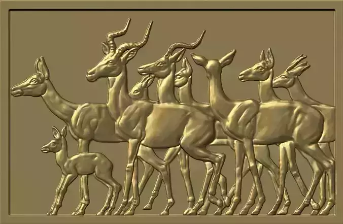 Deer relief 3d stl
