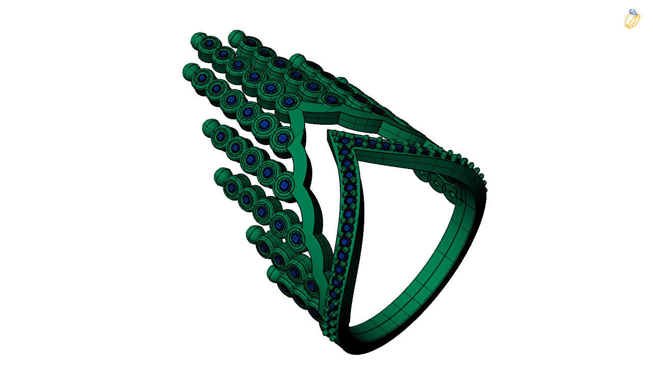 princess wishbone ring    stl file 3D print model_13