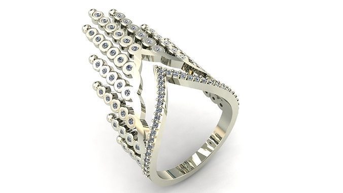 princess wishbone ring    stl file 3D print model