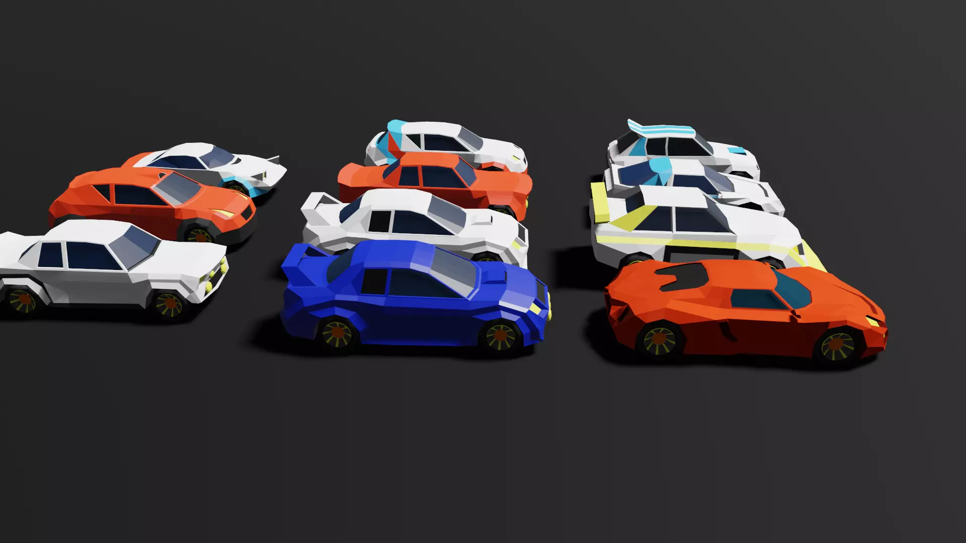 Low Poly 3D Car Models ready to race Low-poly 3D model_0