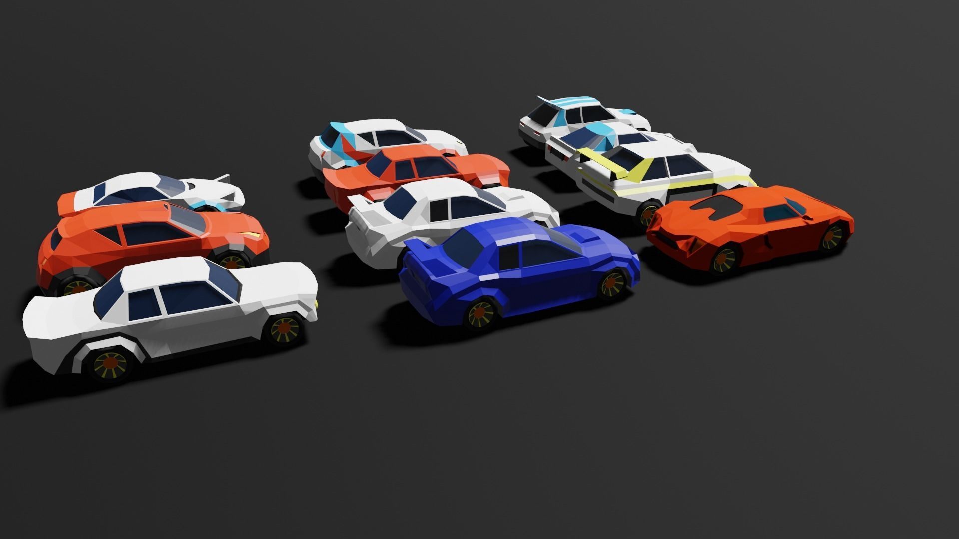 Low Poly 3D Car Models ready to race Low-poly 3D model_1