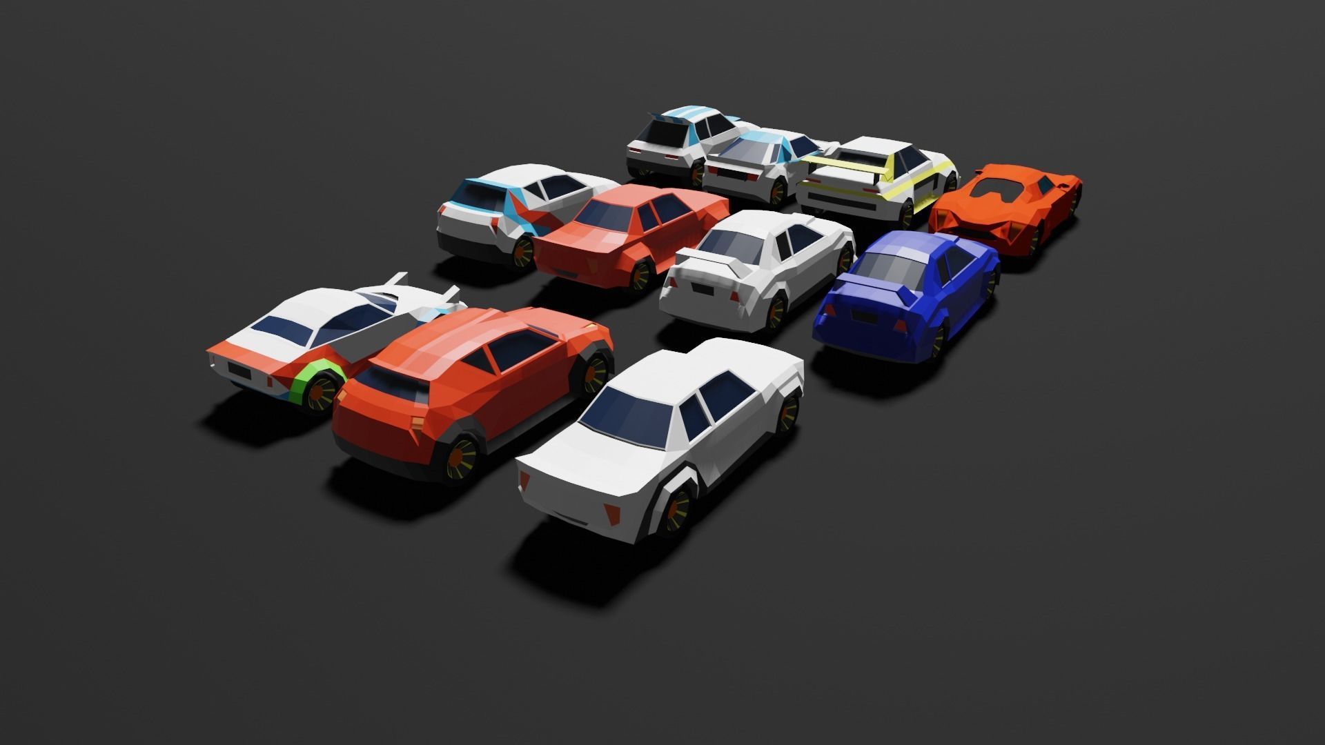 Low Poly 3D Car Models ready to race Low-poly 3D model_3