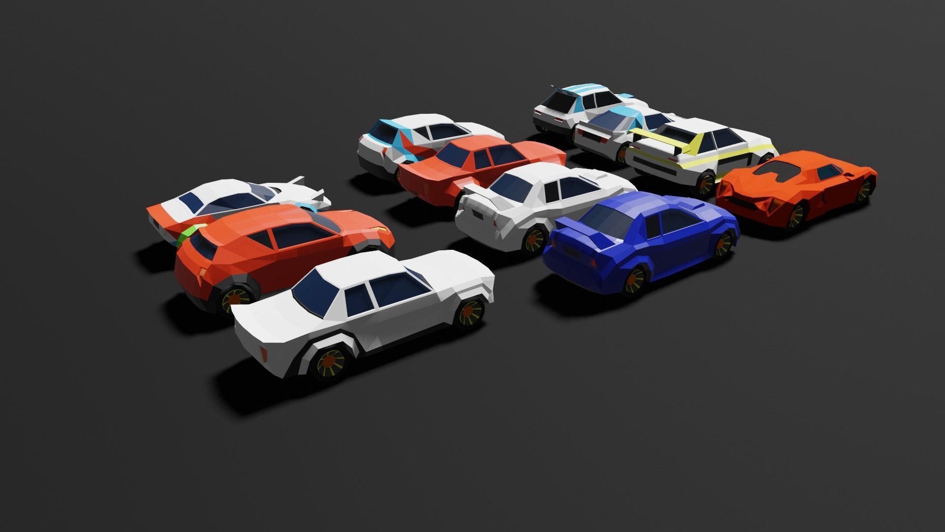 Low Poly 3D Car Models ready to race Low-poly 3D model_2