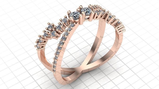cluster engagement ring   stl file 3D print model