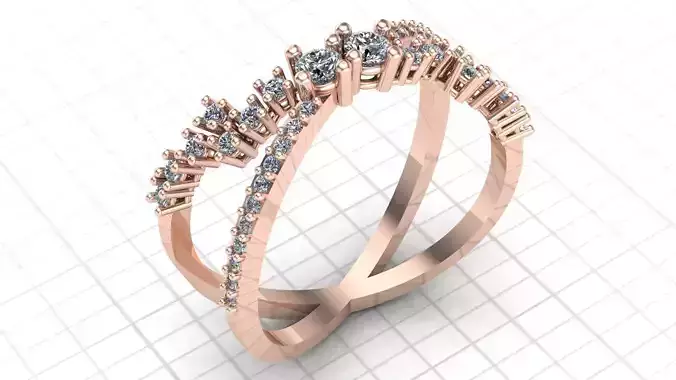cluster engagement ring   stl file 3D print model
