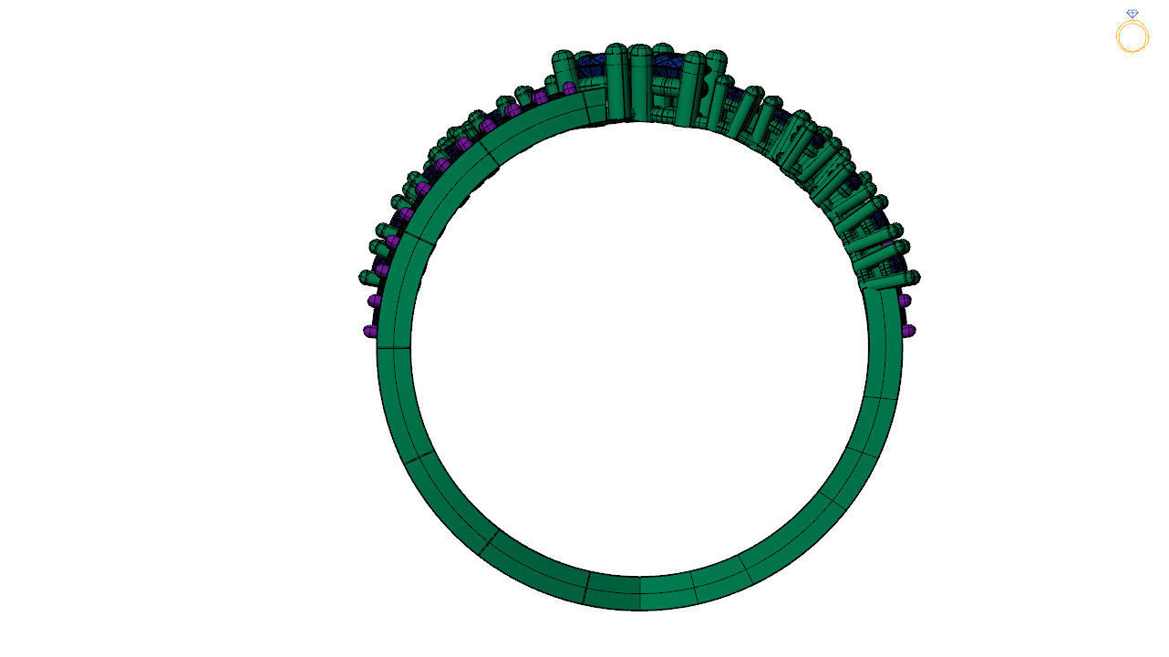 cluster engagement ring   stl file 3D print model_12