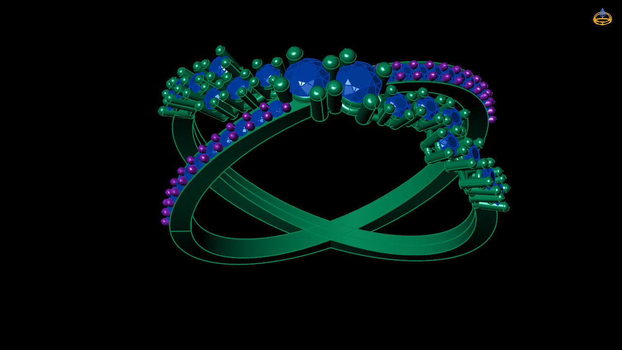 cluster engagement ring   stl file 3D print model_4