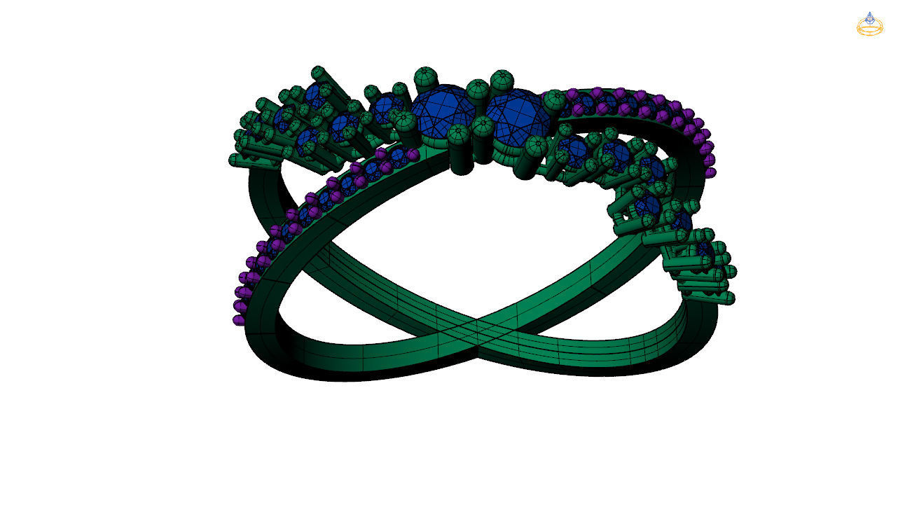 cluster engagement ring   stl file 3D print model_11