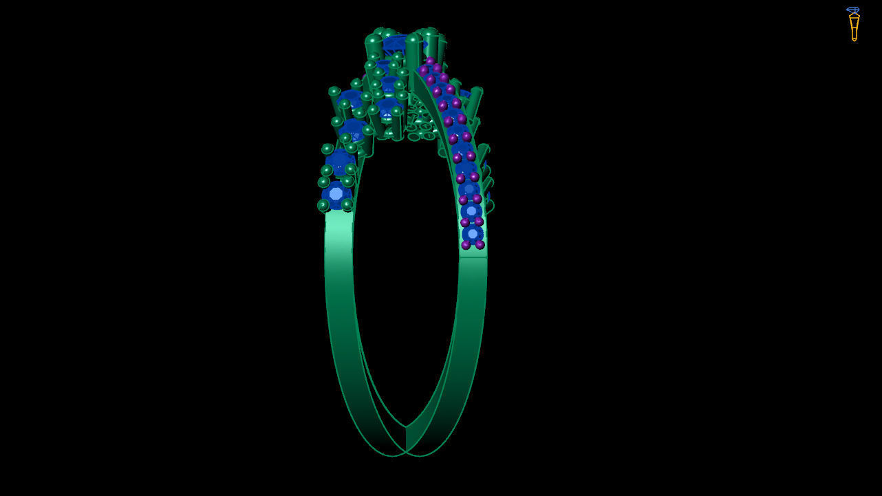 cluster engagement ring   stl file 3D print model_5