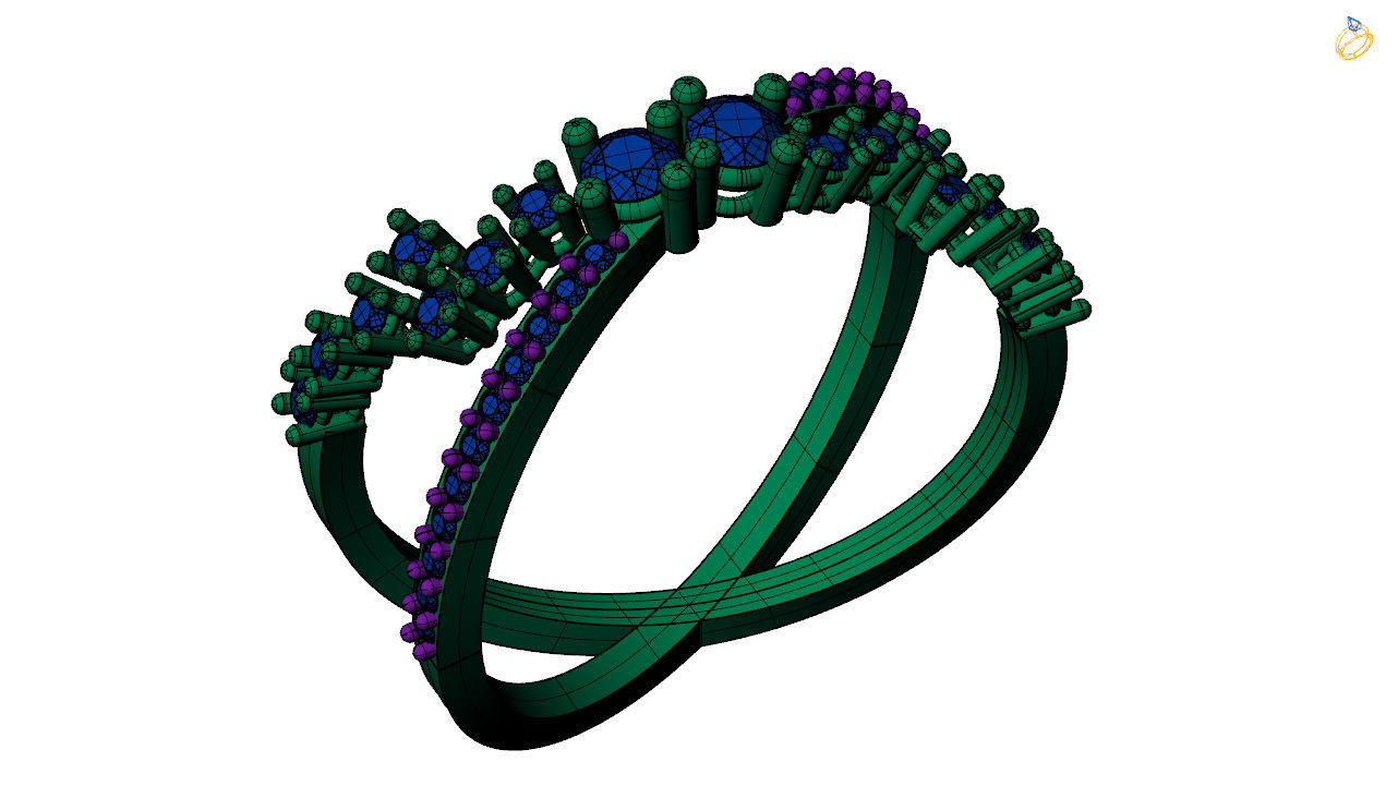 cluster engagement ring   stl file 3D print model_10