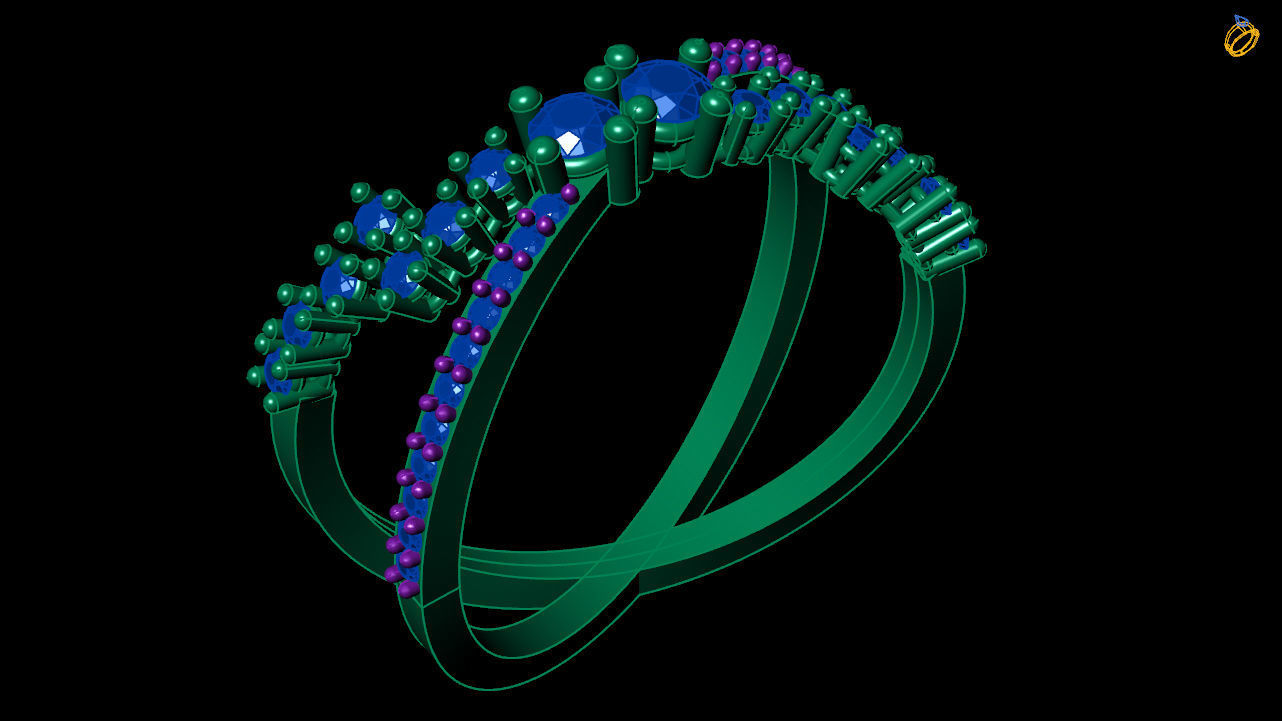 cluster engagement ring   stl file 3D print model_1