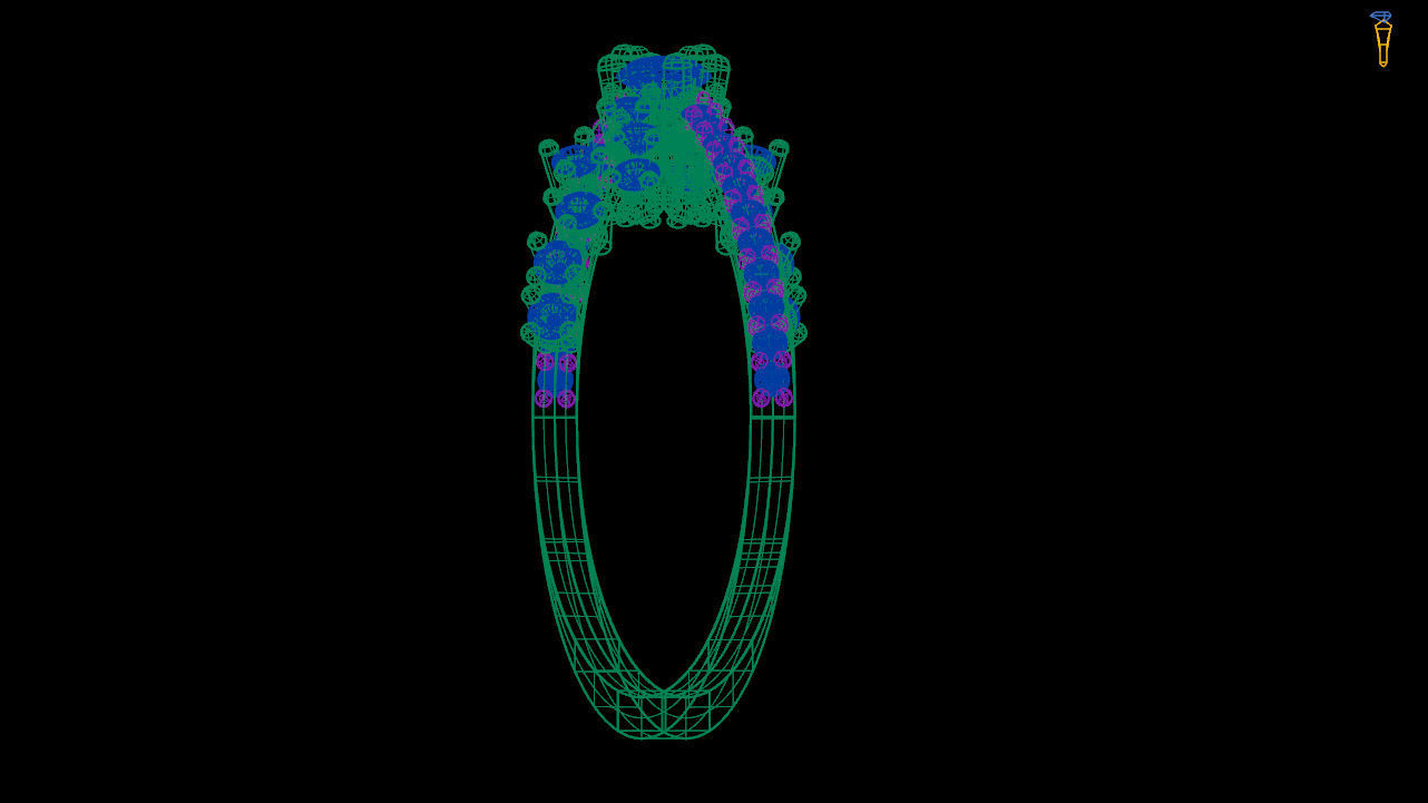cluster engagement ring   stl file 3D print model_8