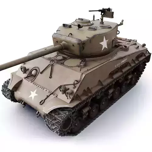 Tank M4A2 76W  Low-poly 3D model