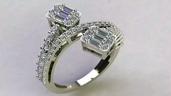 Diamond baguette ring  stl file