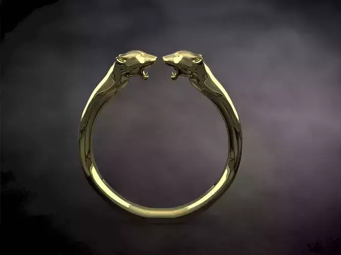 Panther face ring