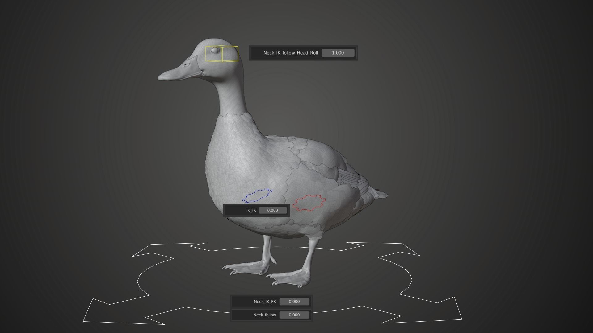 Mallard Female Animated VFX Grace 3D model_17