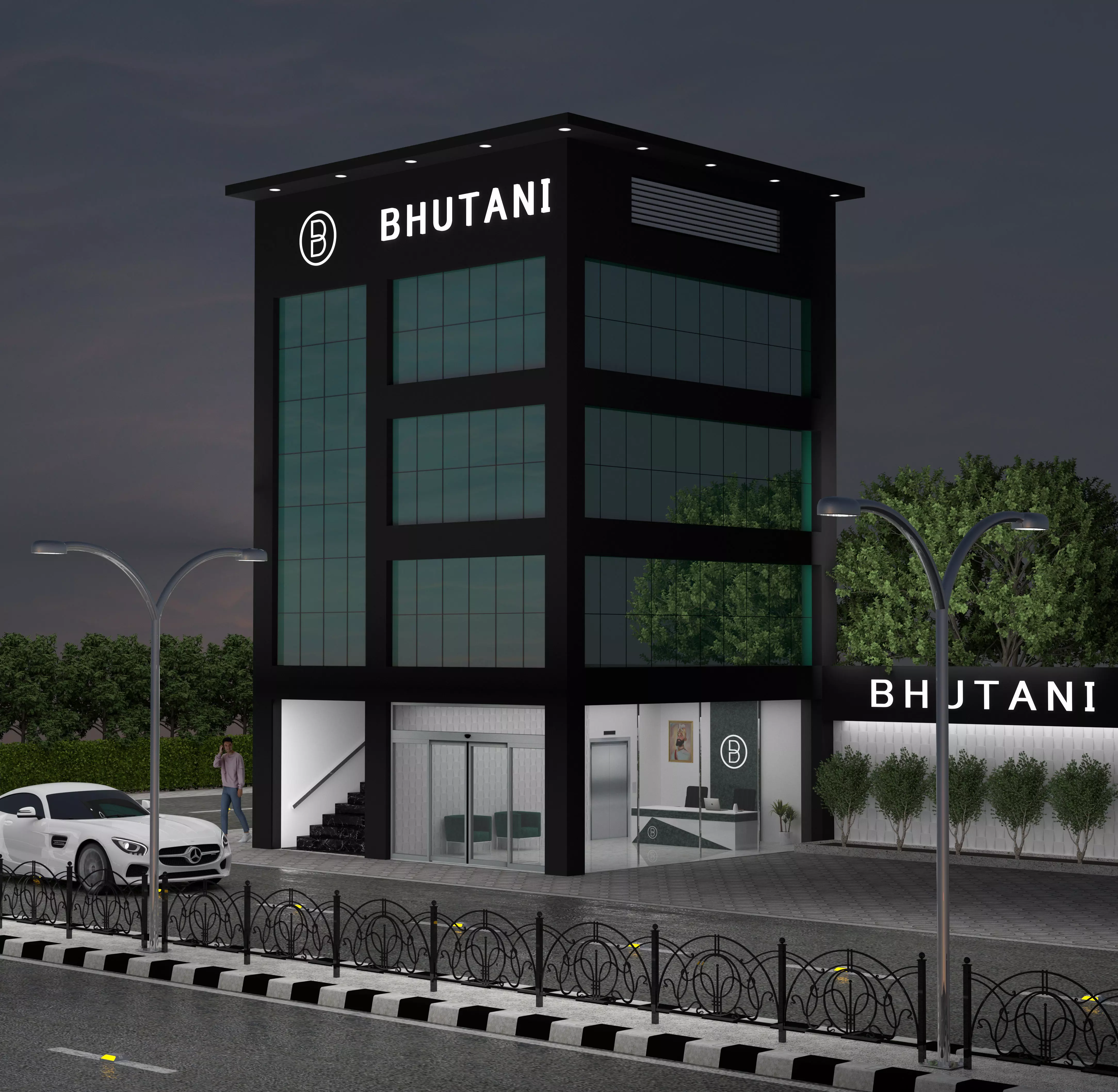 Exterior Design Low-poly 3D model_0