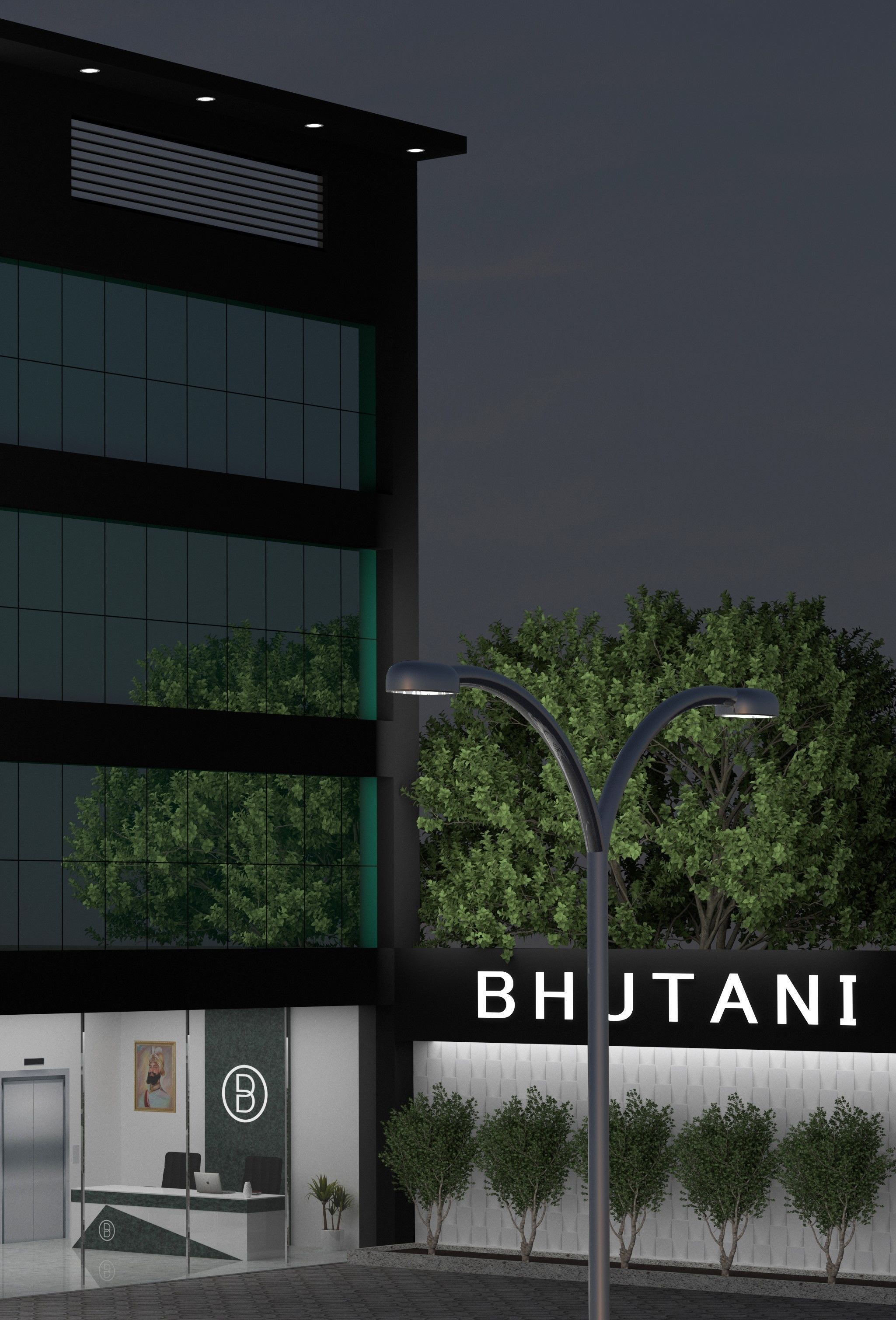 Exterior Design Low-poly 3D model_2