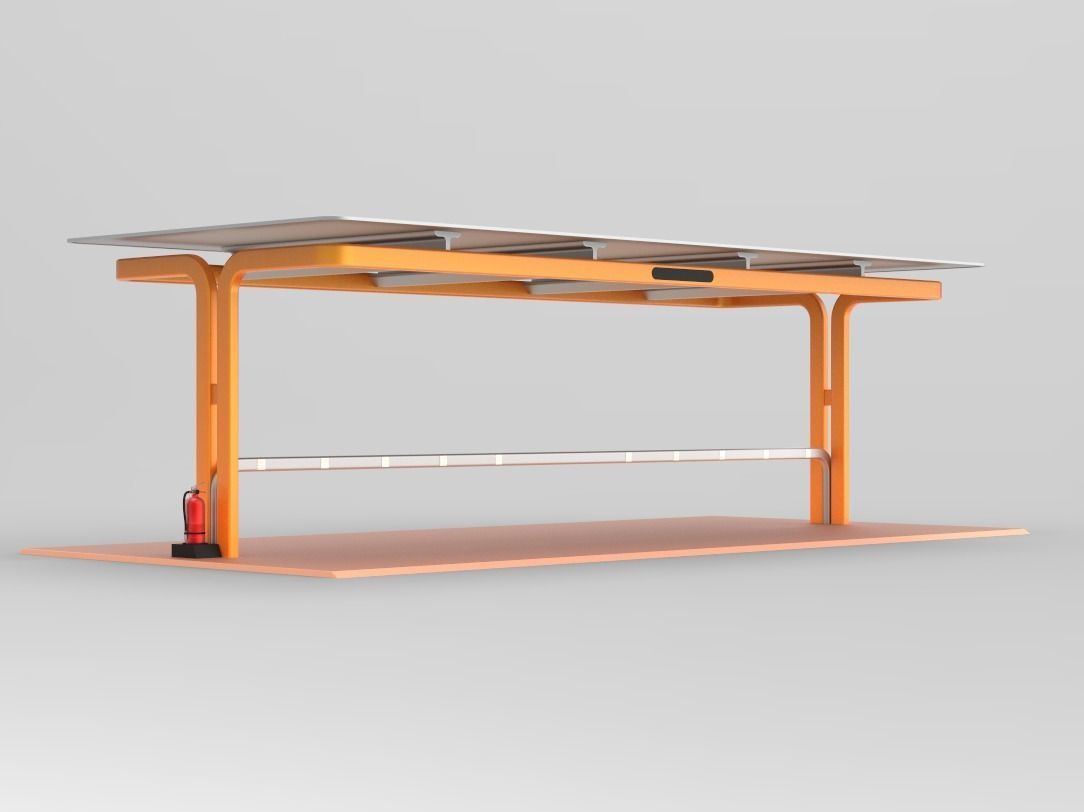 Electric Vehicle Charging Station public energy future community 3D model_1