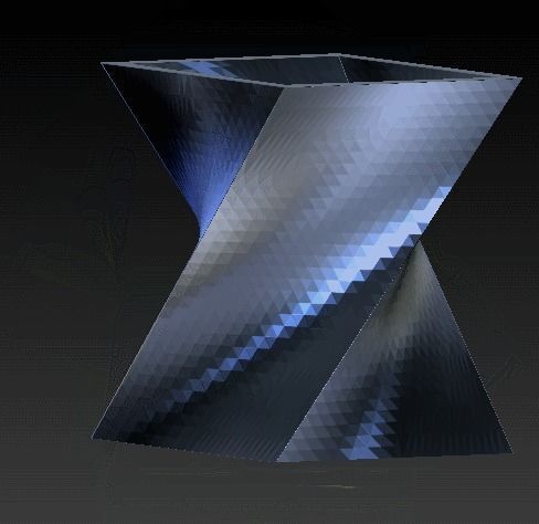 Flowerpot spiral cube 3D print model_3