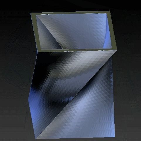 Flowerpot spiral cube 3D print model_2