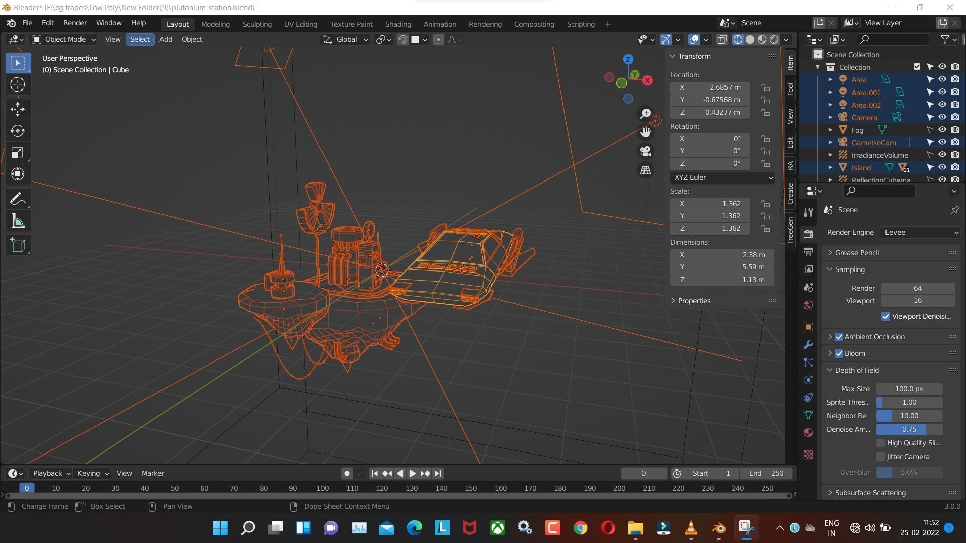 plutonium-station low poly model render in blender 3D model_4
