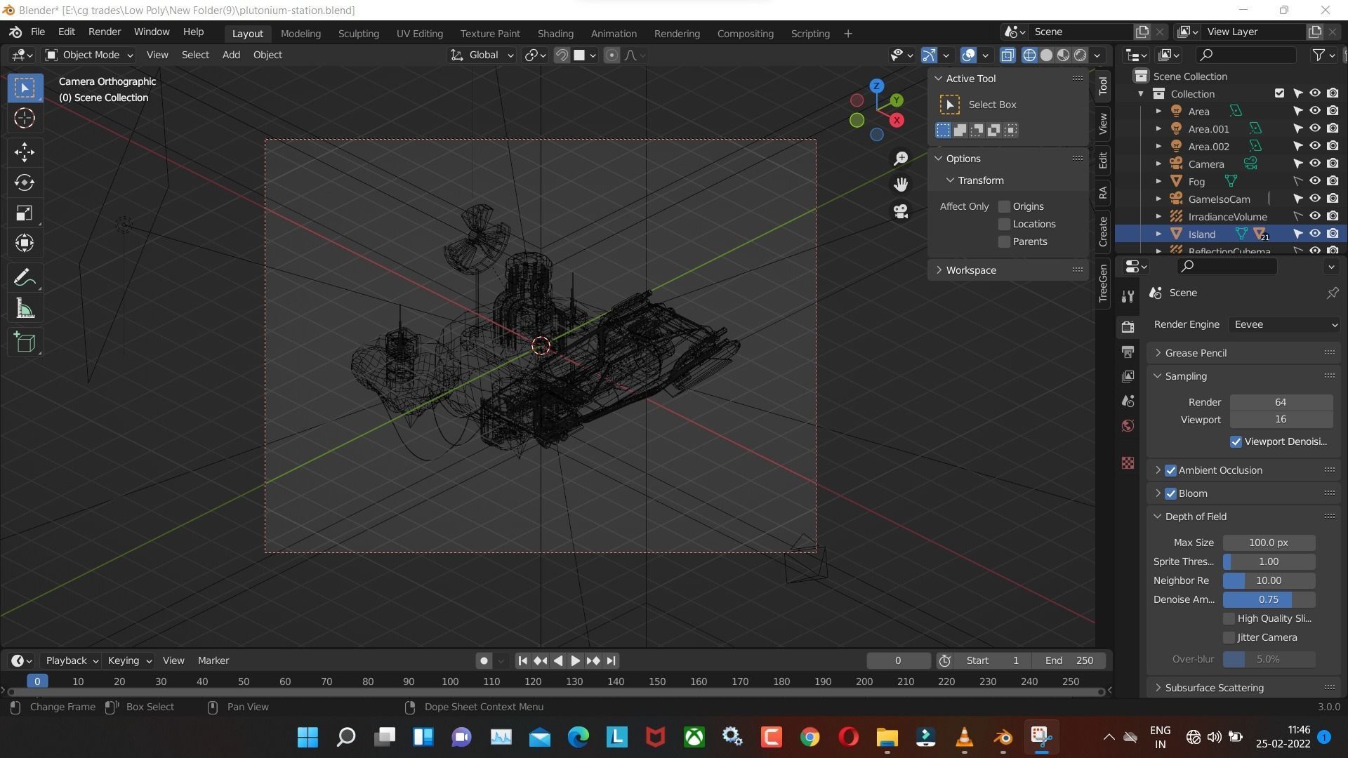 plutonium-station low poly model render in blender 3D model_2